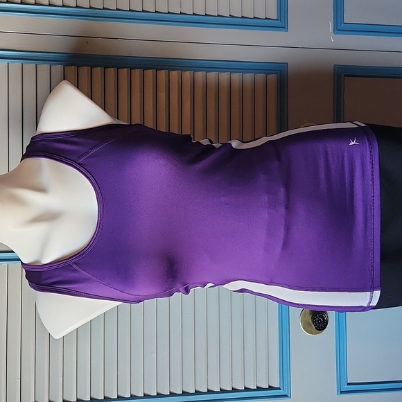 Danskin Now Purple and White Racerback Tank Top - Picture 1 of 10